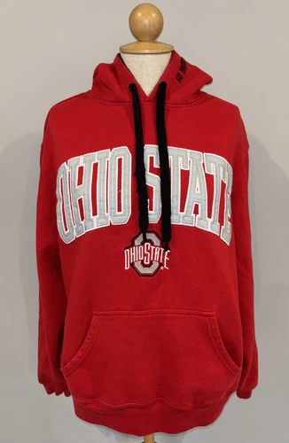 VETEMENTS Felpa con cappuccio rossa Ohio State Varsity Authentic Apparel taglia L