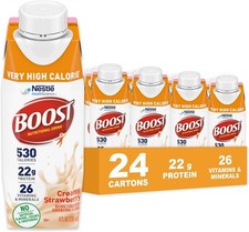 Boost Very High Calorie Strawberry Nutritional Drink 22g Protein Pack Of 24