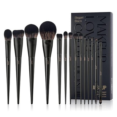 Schminkpinsel Set 14 teilig schwarz Make up Pinsel Damen Puder Foundation Rouge