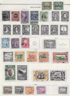 23 Ecuador Stamps from Quality Old Antique Album 1915 1934