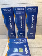 3 Pack Pureplus Refrigerator Water Filter RWF4700AC + 3 Pack AF004 Air Filter