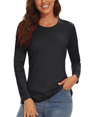 UPF50+ Womens Sun Protection T-Shirts Long Sleeve Quick Dry Rash Guard UV Shirts