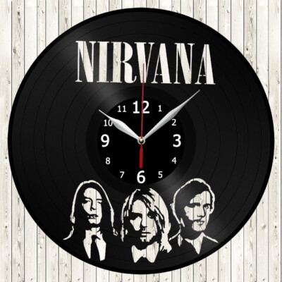 Nirvana Vinyl Record Wall Clock Decor Handmade 4031