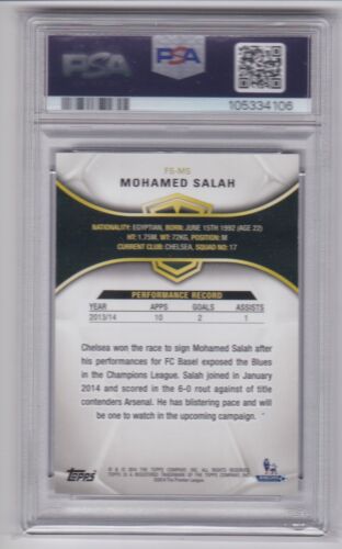 2014-15 Topps Premier League Gold #FS-MS Mohamed Salah RC Future Stars PSA 8 - Foto 2 di 2