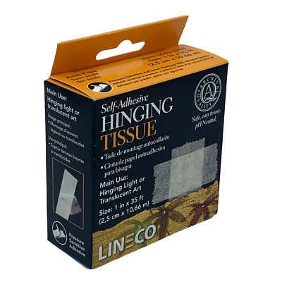 Lineco selbstklebendes Scharniergewebe 25mm x 10m lichtdurchlässiges Band pH neutral