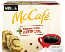 NIB 10 Kcup McCafe Cinnamon Streusel Coffee Cake Brew Roast Christmas Holiday