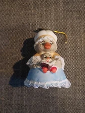 Vintage Christmas Holiday Ornament, Jasco Caring Critter Chimer - Hand Painted