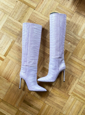 Stiletto Heel Paris Texas Blue Croc Boots Paris Texas Embossed