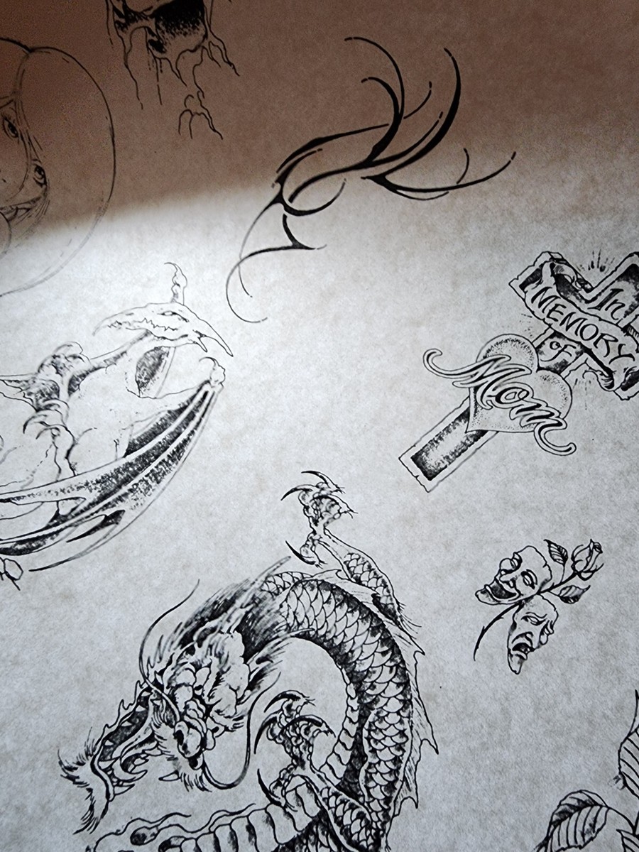 1989 VINTAGE Jack Rudy Traditional Tattoo Flash Sheet Tattooland