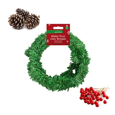 Weihnachten Weihnachtskranz Bastelset Tannenzapfen, Beeren zum Basteln 5m Girlande