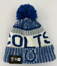 New Era NFL Indianapolis Colts Cold Weather Knit Beanie with Pompom Blue Unisex