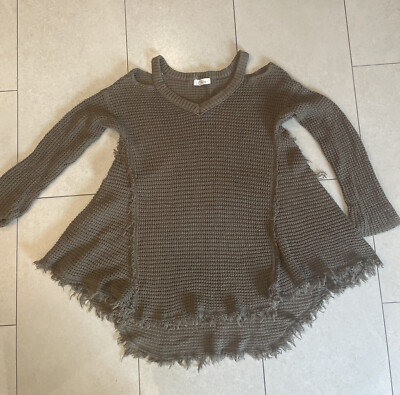 ELAN Cowl Neck Knitted Black Pullover Sweater Women's Size
