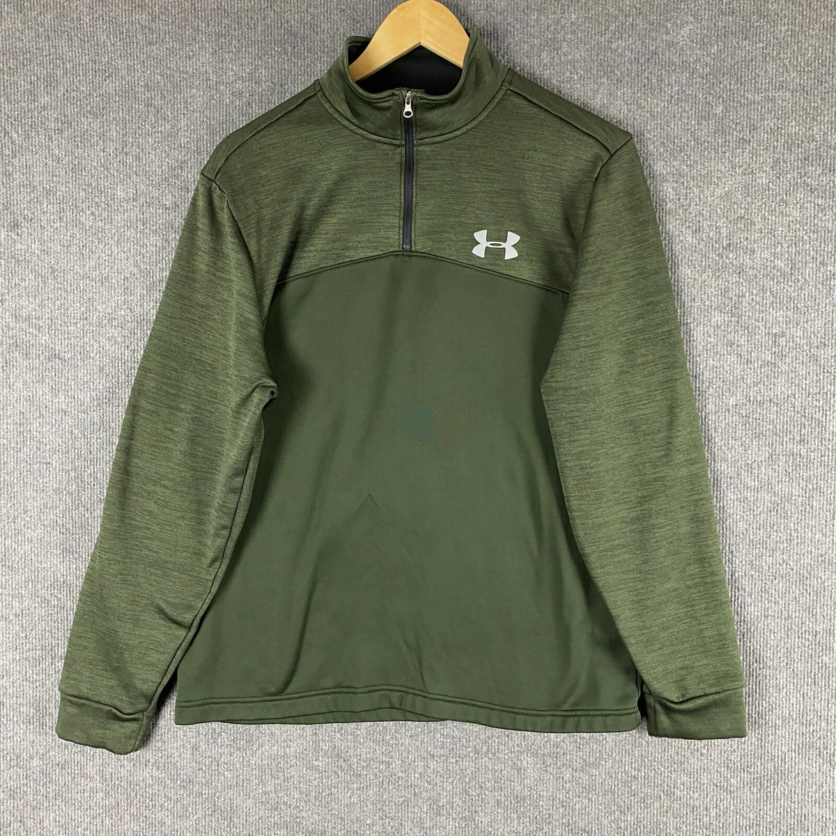 Under Armour Jumper Mens Medium Green Cold Gear Sweater Pullover 1