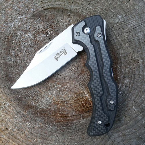 HERBERTZ SELECTION ONE HAND FOLDING POCKET KNIFE / BELT CLIP / CARBON