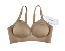 Momcozy Nursing Bra Women XL Beige Brown Lightly Lined Hook Eye Band Stretch NWT
