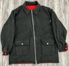 Men's Vintage Marlboro Red/Black Reversible Wool Blend Jacket