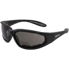 Global Vision Hercules Padded Motorcycle Sunglasses Black +1.5 Bifocal Smoke Len