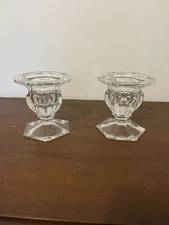 Vintage Royal Doulton Concord Triple Use Clear Crystal Glass Candle Holders