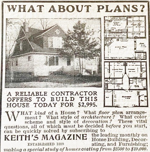 MAX L KEITH ARCHITECT Minneapolis,Minn House Building Plan Antique 1907 Print Ad - Picture 1 of 2