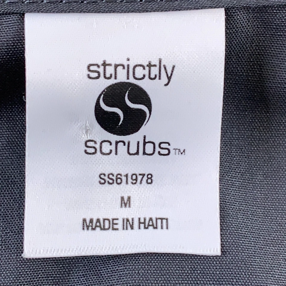 Nueva Blusa Médica Estrictamente Exfoliante Unisex Talla Mediana Grafito 2 Bolsillos Cuello en V Foto 2 de 4