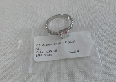 RYZE Aurora Boxeals Crystal C Zirconia .925 SS Sterling Silver Ring - Size 9 NWT