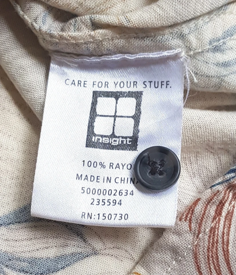 Insight Floral Button Up Shirt - Mens Sz XL Surf Skate Short Sleeve 100% Rayon - image 3 of 4