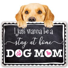 Stay-At-Home Dog Mom Funny Metal Sign Decor and Gift for Dog Moms
