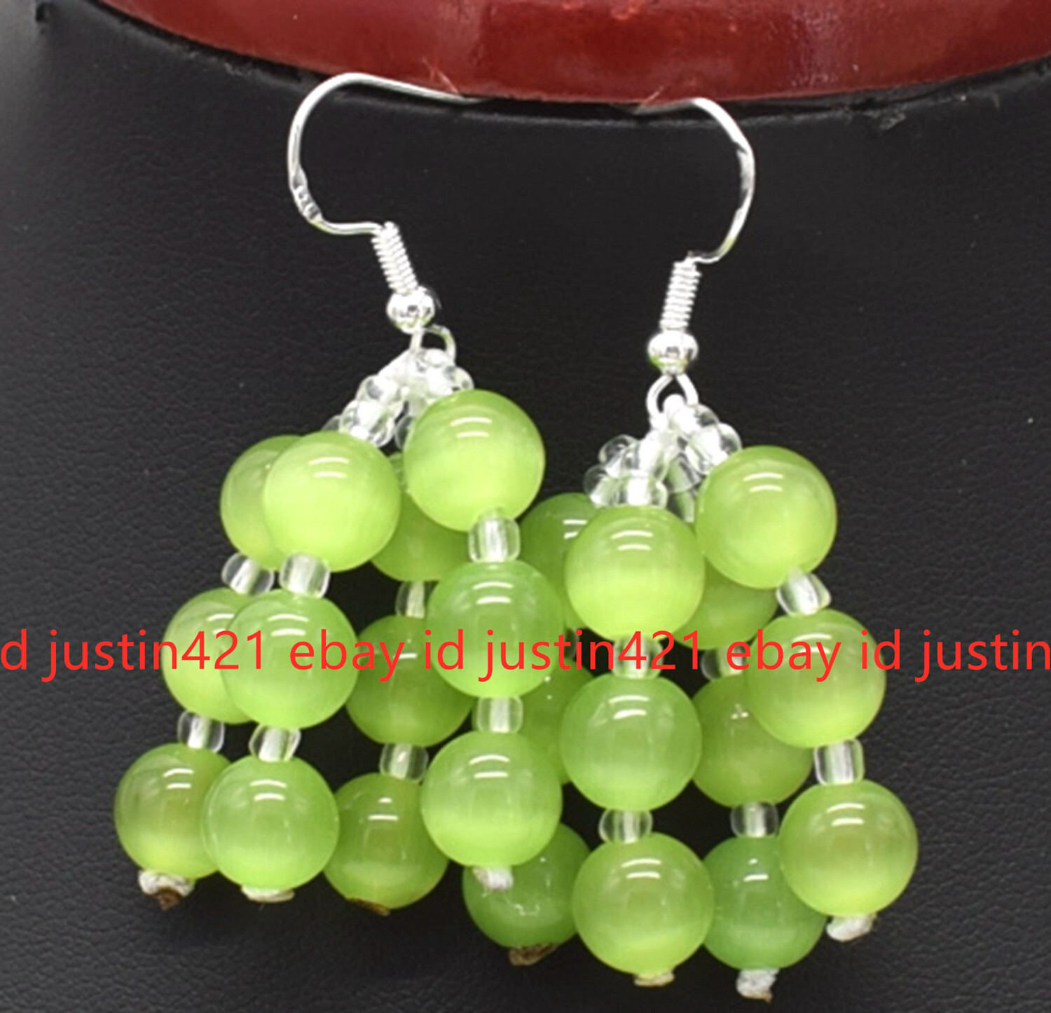 Agate Grape Dangle Gold Sterling Silver Hook Earrings. Gift for Her