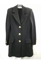 Vintage St. John Black Classic Knit Heart Button Blazer Women's Size M 1,137