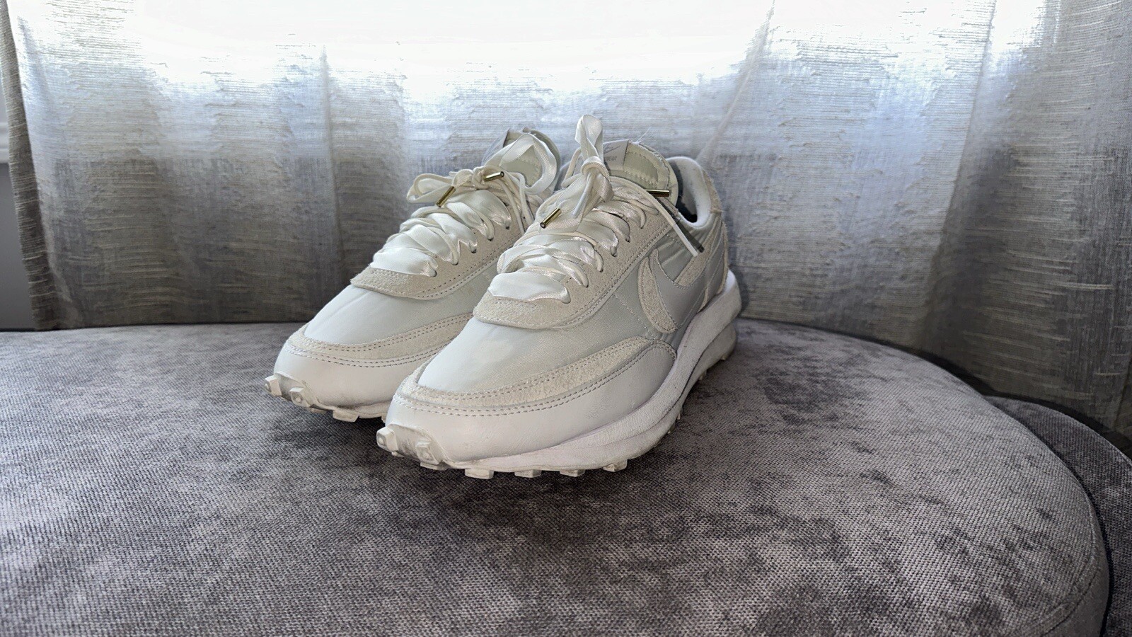 SACAI X NIKE Taglia 9 5 Nike sacai x LDWaffle nylon bianco