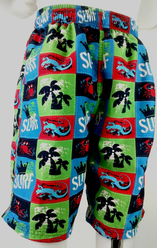 Sun Kidz Boys Polyester Surf Palm Tree Lobster Design Swim Trunks Size 7 (B1) - Picture 6 of 12