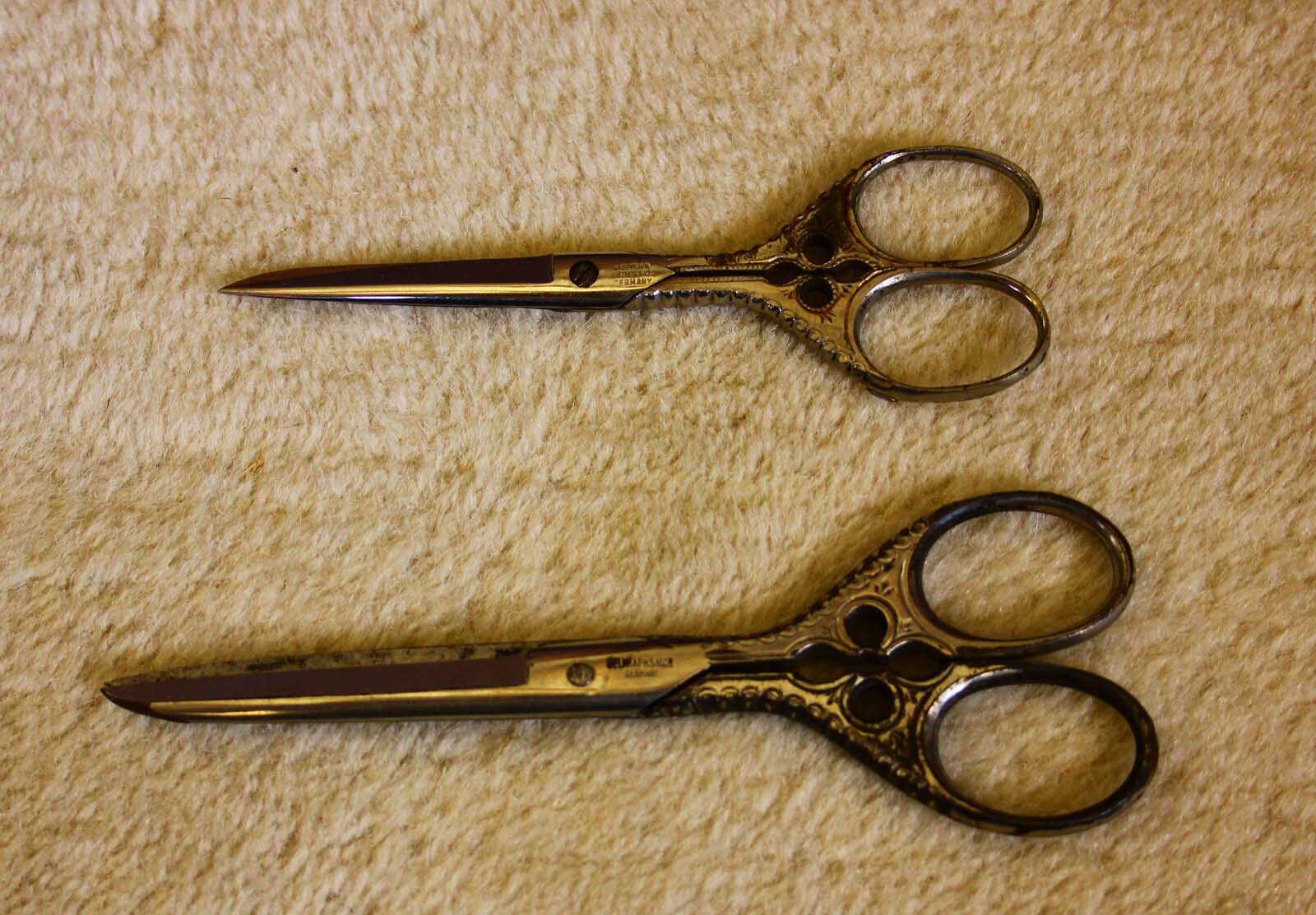 Vintage Scissors Western Cutlery Co Blue Ribbon Co Germany Craft