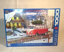 BRAND NEW-EUROGRAPHICS CHRISTMAS VW VOLKSWAGON BUS PUZZLE 1000 PCS, XMAS, SNOW
