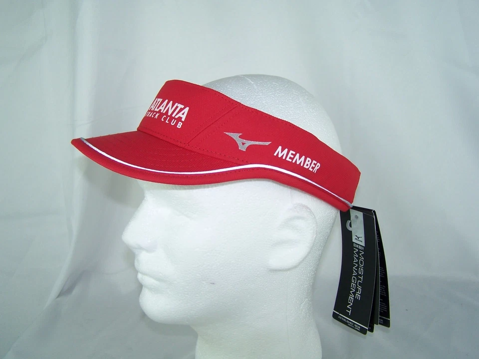Atlanta Track Club Member Mizuno Visera Roja Ajustable Correr Golf Humedad Mgt Foto 2 de 4