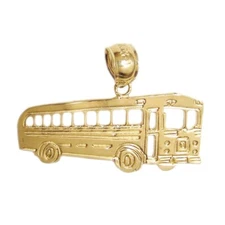 New 14k Gold Bus Pendant