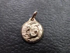 Gold Pendant Medallion Zodiac Sign Gold Plated Capricorn