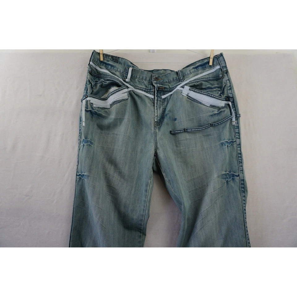 Pantalones de mezclilla Marithe Francois Girbaud 42x32 holgados hip hop patinador grunge cinta de transporte Foto 2 de 4