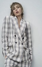 Oversized Zara Black And Gray Plaid Blazer NWT