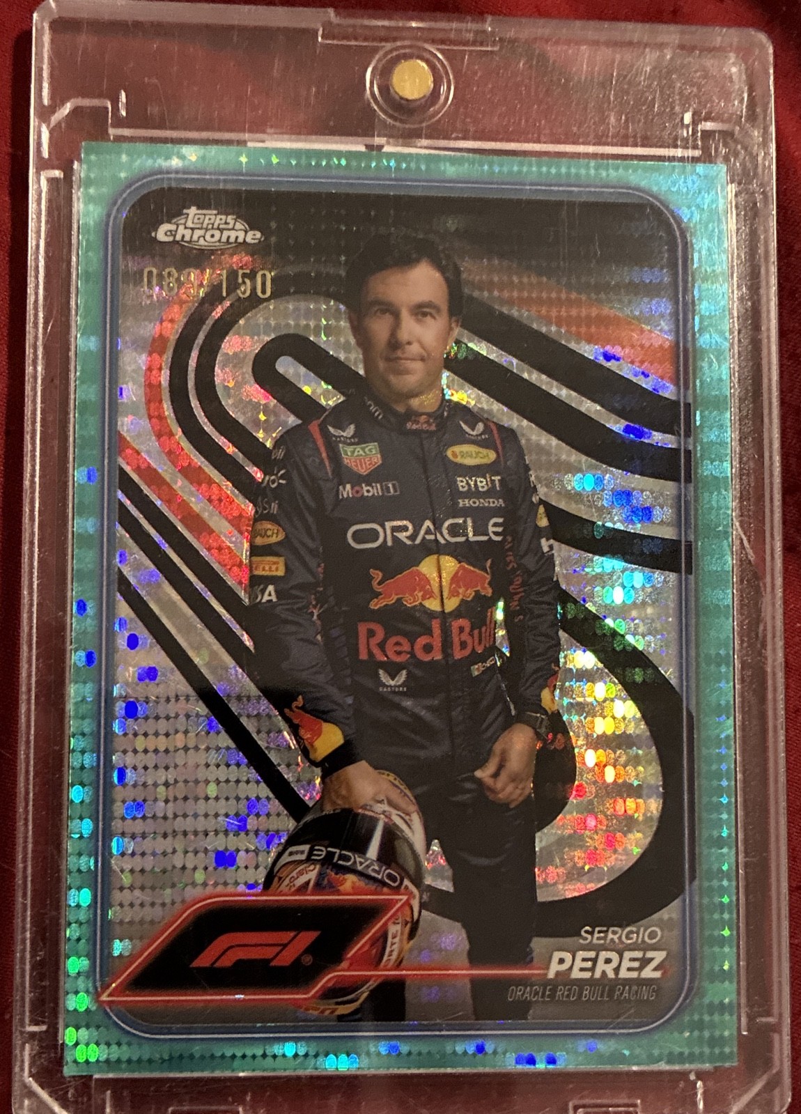 2024 Topps Chrome Formula 1 - Sergio Perez #2 Aqua Sonar Refractor /150