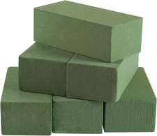 Floral Foam Blocks for Fresh and Artificial Flowers, 6 Pcs Each 8" L X 4" W X 2.