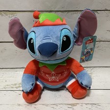 NEW Disney STITCH Christmas Elf Sweater Hat Holiday Plush 12'' NWT TAG 2024