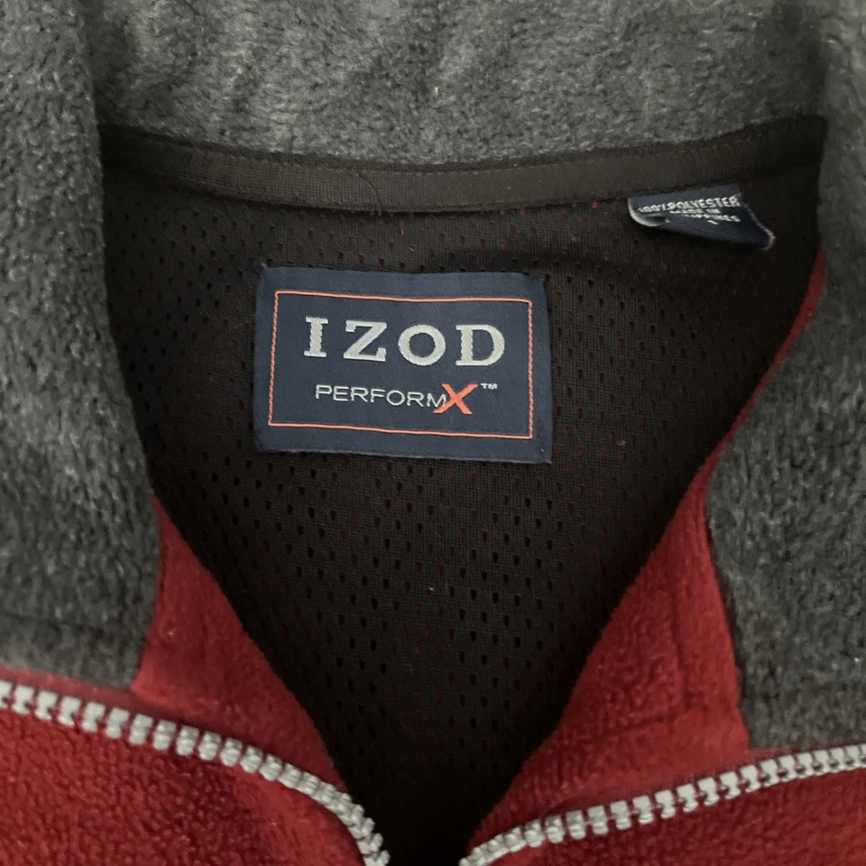 Izod PerformX Men’s Zip Up Fleece Vest Size Small Zipper Pockets Dark Red Casual - Image 3 of 4