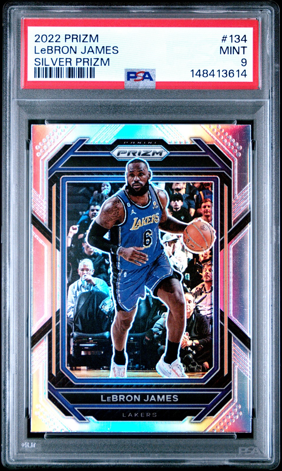 2022 Panini Prizm #134 Lebron James Silver Prizm PSA 9 New Slab!