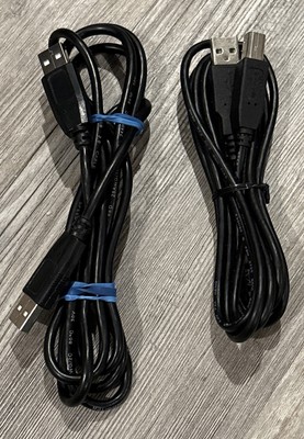 Lot of 2: USB 2.0 A Male to B Male High Speed & Male A to Male A 2.0 Full Speed