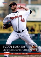 2017 Rochester Red Wings Choice 3 Buddy Boshers Huntsville Alabama Baseball Card