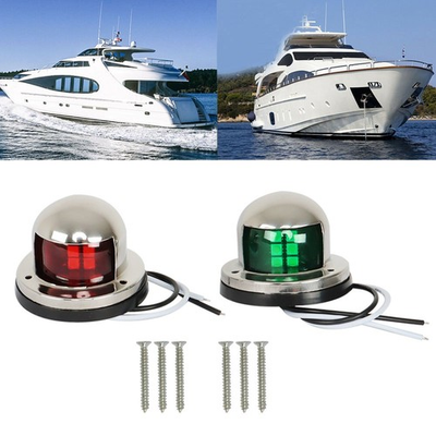 #ad Pair 12V Stainless Steel LED Bow Navigation Lights For Marine Boat Yacht Pontoon $9.97