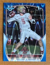 2022 Bowman Chrome University Blue RayWave #35 Phil Jurkovec Boston College /199