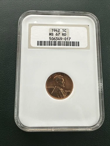 1942 1C Lincoln Wheat Cent NGC MS67 RD