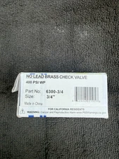 Clayton Mark 3/4" NPT IN-LINE CHECK VALVE BRASS SPRING LOADED 400 PSI 