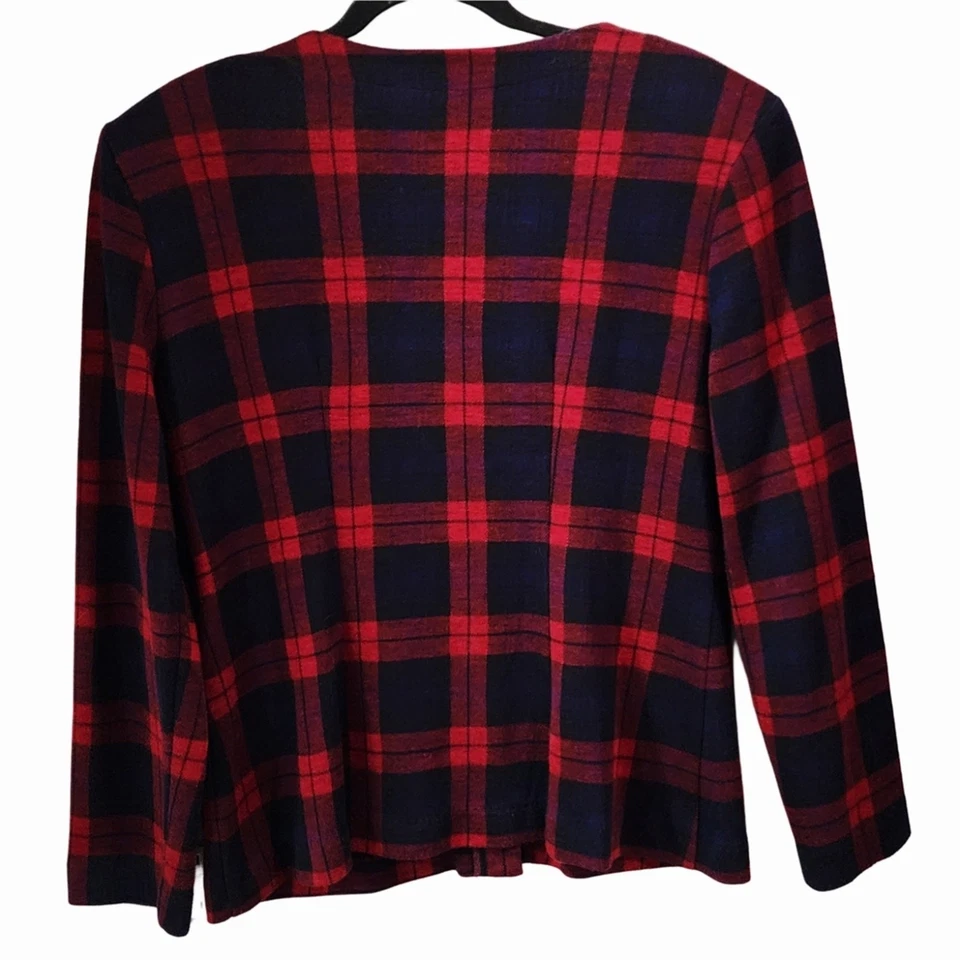 Vintage DBY Ltd Red and Black Red Buffalo Plaid Skirt Set/Suit, Size 11 - Image 2 of 4